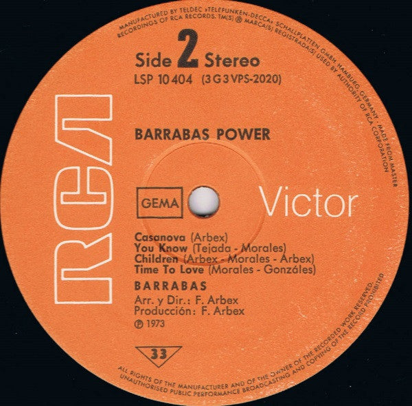 Barrabas : Power (LP, Album, Gat)