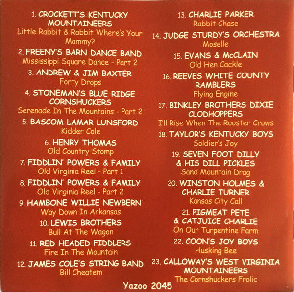 Various : The Cornshucker's Frolic Vol. 1 (Downhome Music And Entertainment From The American Countryside) (CD, Comp)