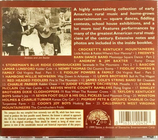 Various : The Cornshucker's Frolic Vol. 1 (Downhome Music And Entertainment From The American Countryside) (CD, Comp)