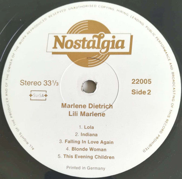 Marlene Dietrich : Lili Marlene (LP, Comp)