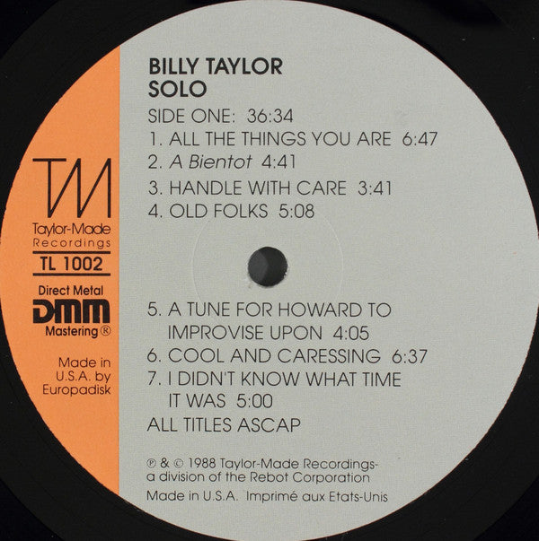 Billy Taylor : Solo (LP)