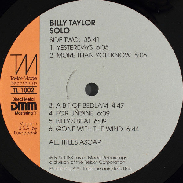 Billy Taylor : Solo (LP)