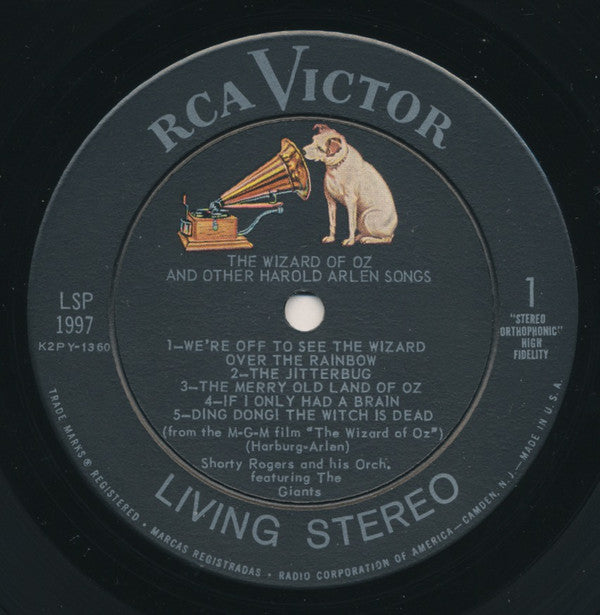 Shorty Rogers And His Orchestra Featuring The Giants (3) : The Wizard Of Oz And Other Harold Arlen Songs (LP, Album)