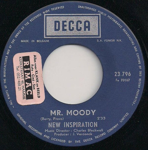 New Inspiration : Mr. Moody / The Memory (7", Single, Dar)