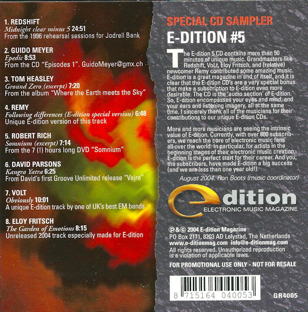 Various : Special CD Sampler E-dition #5 (CD, Comp, Promo, Smplr)