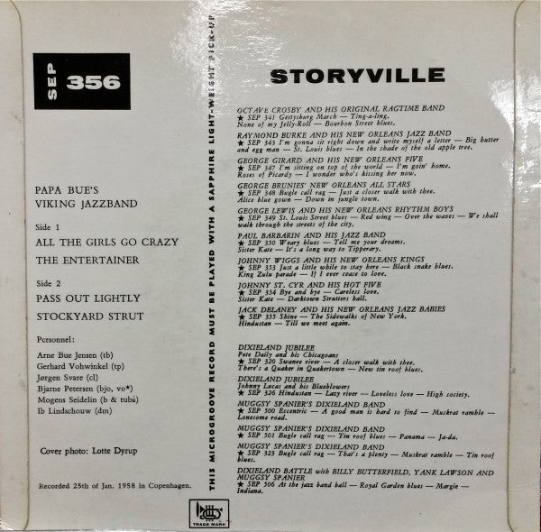 Papa Bue's Viking Jazz Band : Papa Bue's Viking Jazz Band Vol 4 (7", EP)