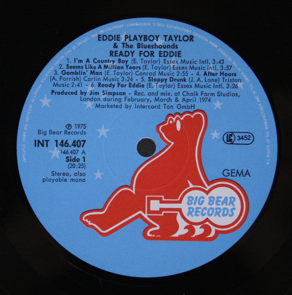 Eddie Taylor (2) & The Blueshounds : Ready For Eddie (LP, Album, RE)