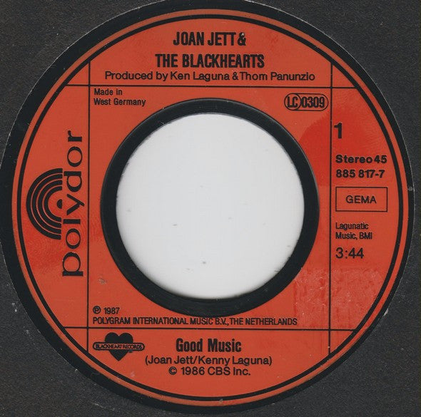 Joan Jett And The Blackhearts* : Good Music (7", Single)