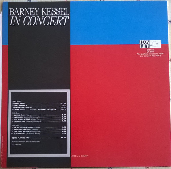 Barney Kessel : Barney Kessel In Concert (LP, Album, RE)