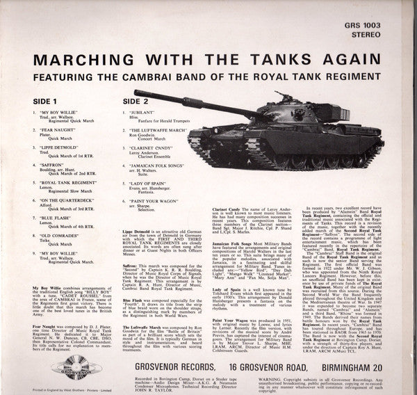 The Cambrai Band Of The Royal Tank Regiment* : Tanks Ahoy (LP, Album)