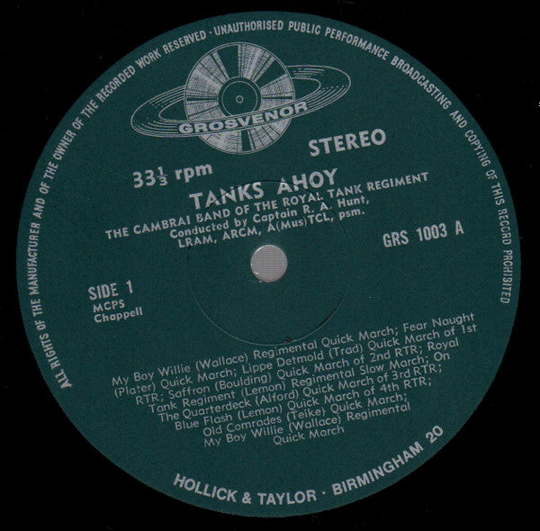 The Cambrai Band Of The Royal Tank Regiment* : Tanks Ahoy (LP, Album)