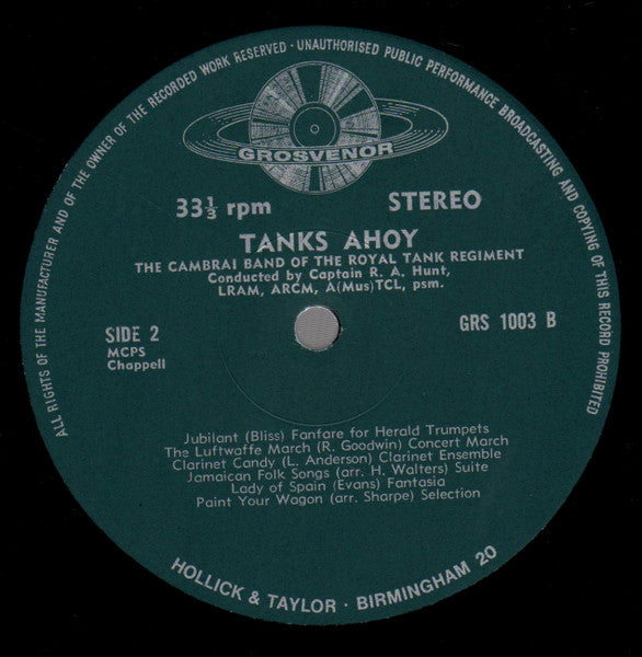 The Cambrai Band Of The Royal Tank Regiment* : Tanks Ahoy (LP, Album)