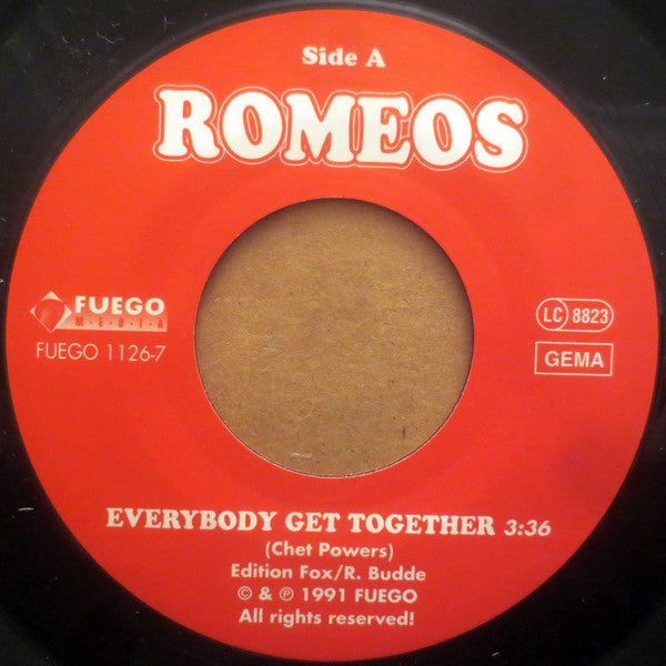 Romeos : Everybody Get Together (7", Single)