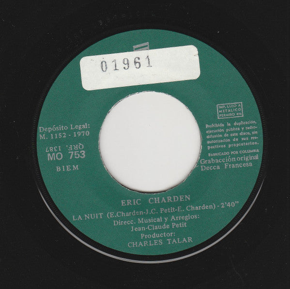 Eric Charden : La Chine / La Nuit (7")