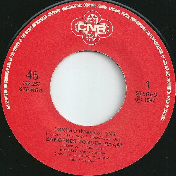 Zangeres Zonder Raam / André van Duin : Eskimo / Dé Non-Stop Feestmedley (7", Single, M/Print)