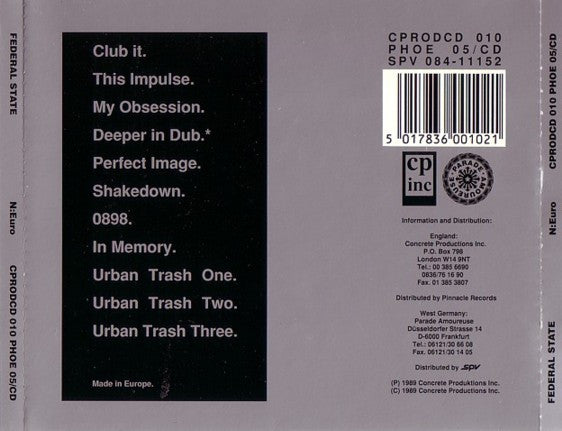 Federal State : N: Euro (CD, Album)