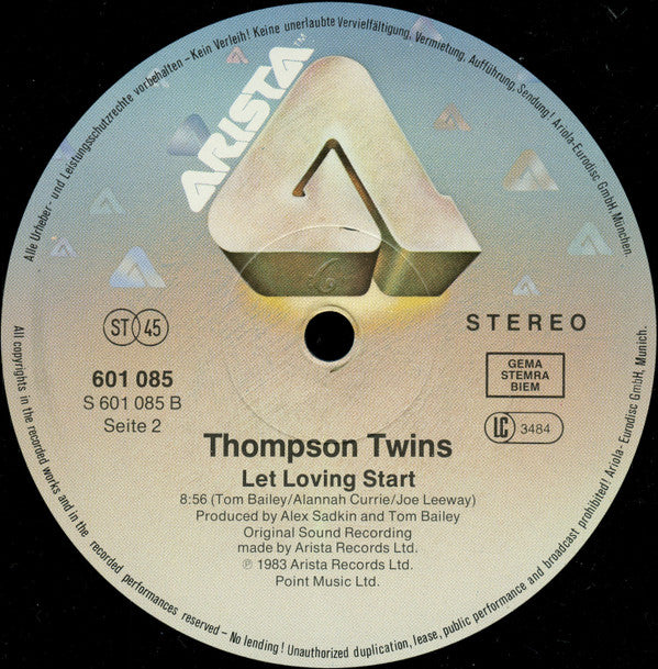 Thompson Twins : Hold Me Now (12", Maxi)