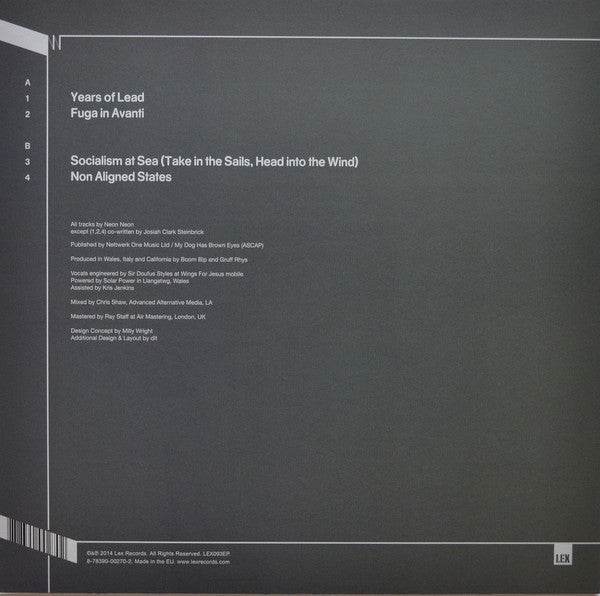 Neon Neon : Years Of Lead (12", EP, RSD, Ltd, Tra)