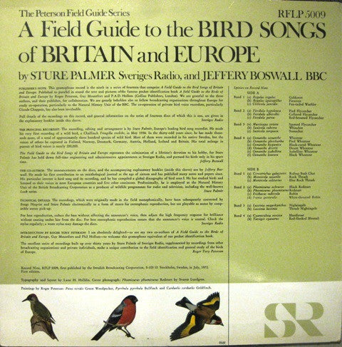 Sture Palmér And Jeffery Boswall : The Peterson Field Guide To The Bird Songs Of Britain And Europe, Record 9 (LP)