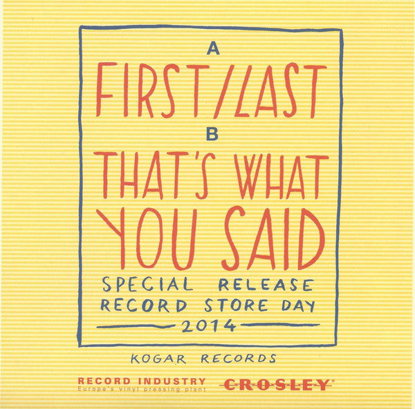 Afterpartees : First / Last (7", RSD, Single, Ltd, RE, Blu)