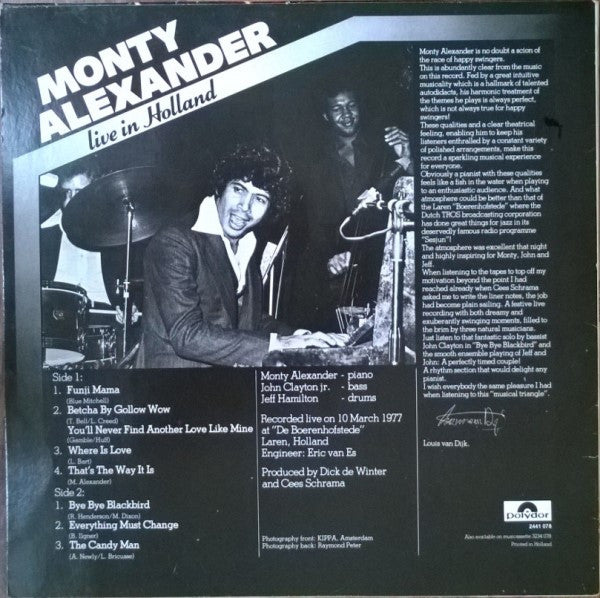 Monty Alexander : Live In Holland (LP)