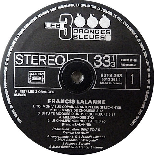Francis Lalanne : Lalanne (LP, Album)