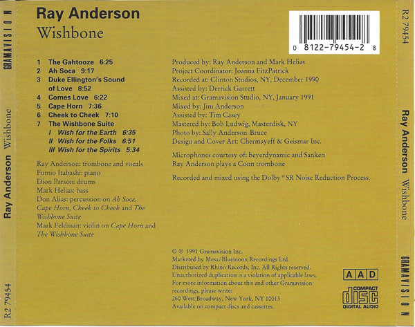 Ray Anderson : Wishbone (CD, Album)