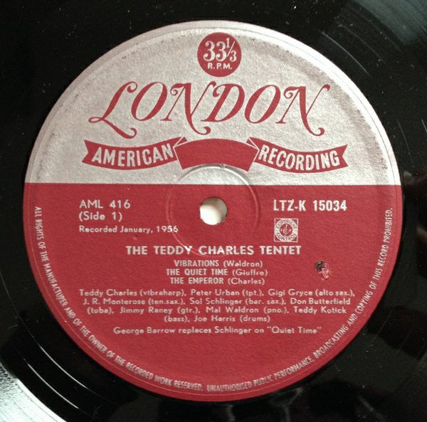 The Teddy Charles Tentet : The Teddy Charles Tentet (LP, Album, Mono)