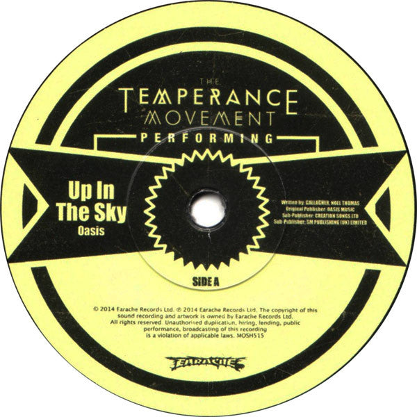 The Temperance Movement : Up In The Sky Vs. Tender (7", RSD, Ltd)