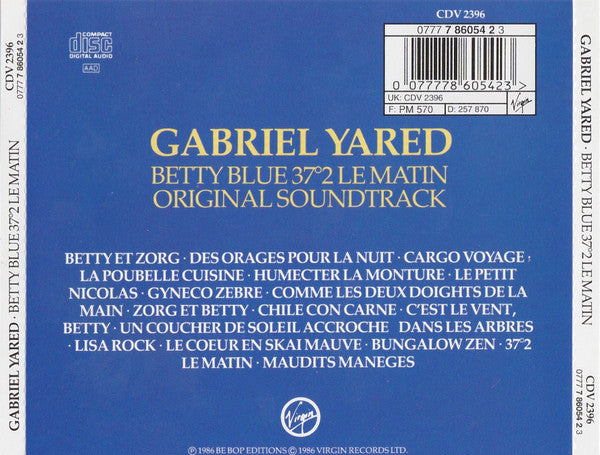 Gabriel Yared : Betty Blue (37°2 Le Matin) (CD, RE)