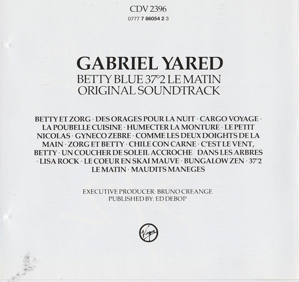 Gabriel Yared : Betty Blue (37°2 Le Matin) (CD, RE)