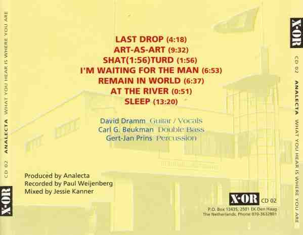 Analecta : What You Hear Is Where You Are (CD)