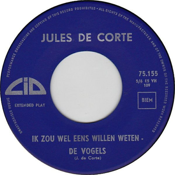 Jules de Corte : Levensliedjes Volume I (7", EP)