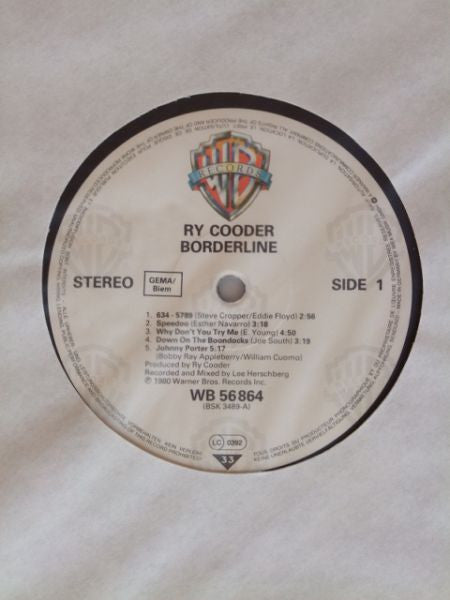 Ry Cooder : Borderline (LP, Album, RE)