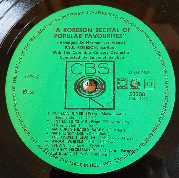 Paul Robeson : Spirituals (LP, Album)