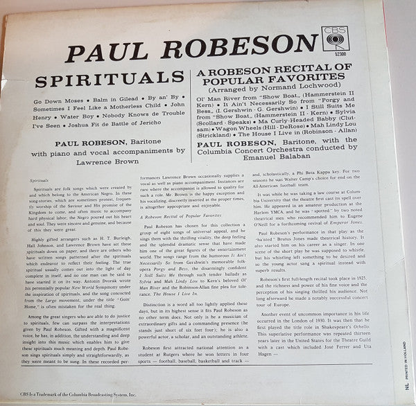 Paul Robeson : Spirituals (LP, Album)