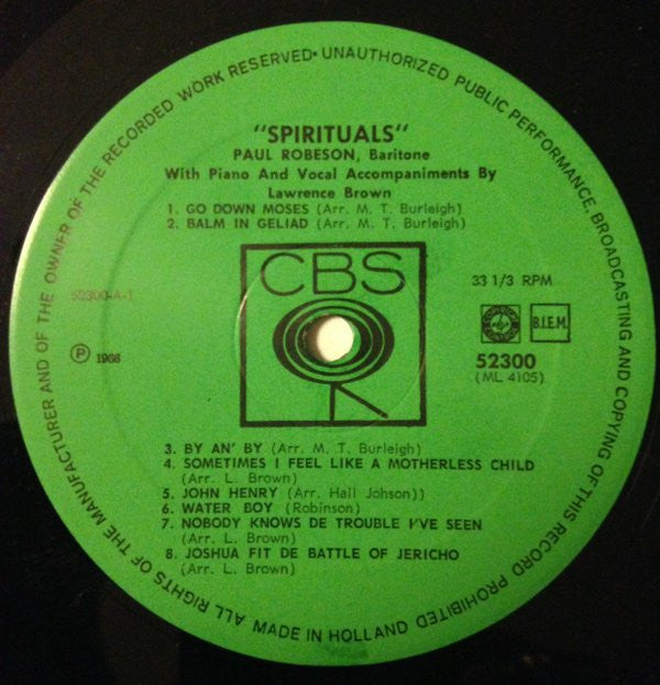 Paul Robeson : Spirituals (LP, Album)