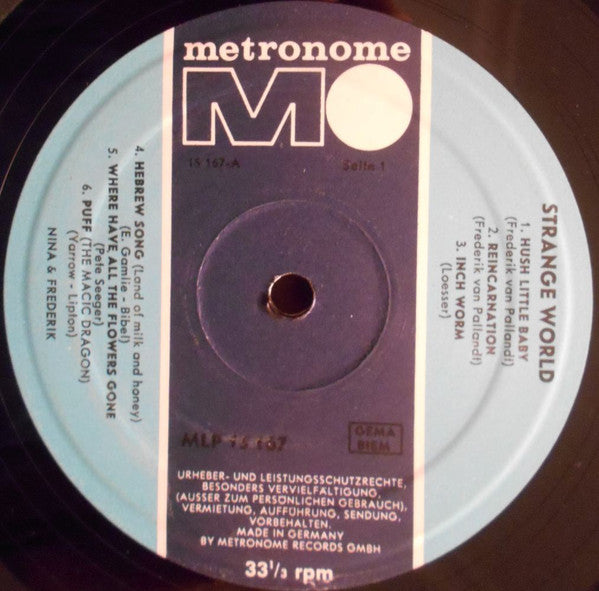 Nina & Frederik : Strange World (LP, Album)