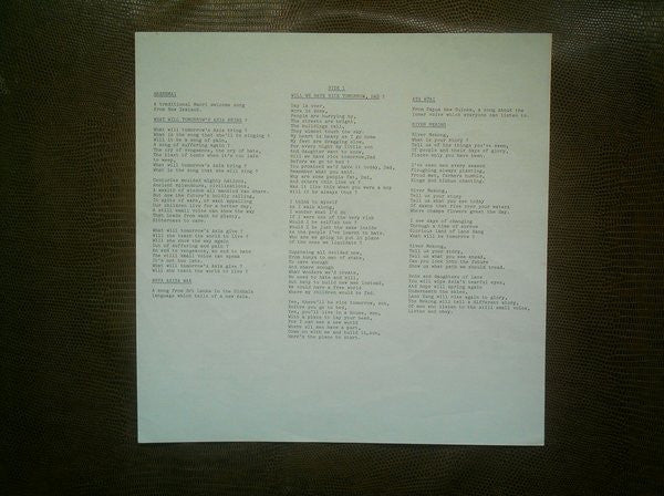 Unknown Artist : Song Of Asia 12 Songs By The Cast (LP)