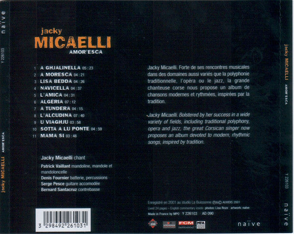 Jackie Micaëlli : Amor'Esca (CD, Album)