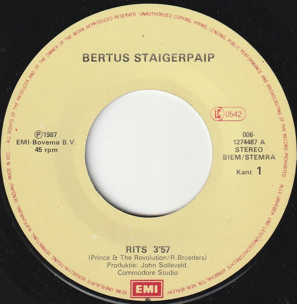 Bertus Staigerpaip : Rits (7")
