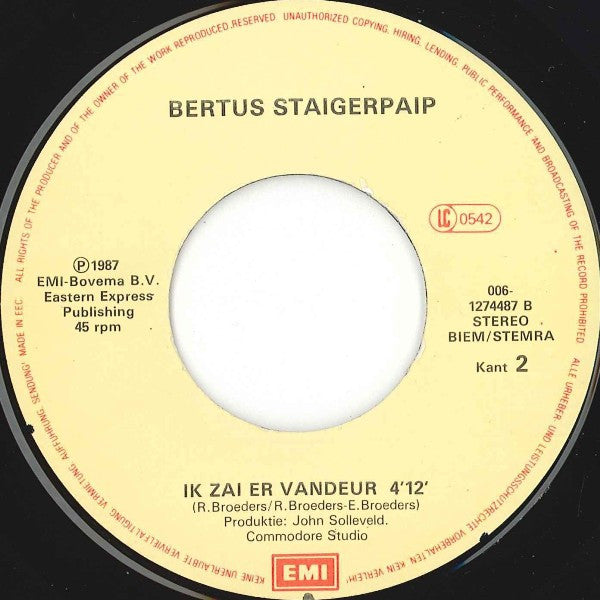Bertus Staigerpaip : Rits (7")