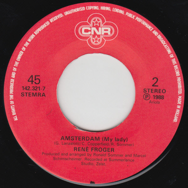 René Froger : You're A Lady (7", Single)