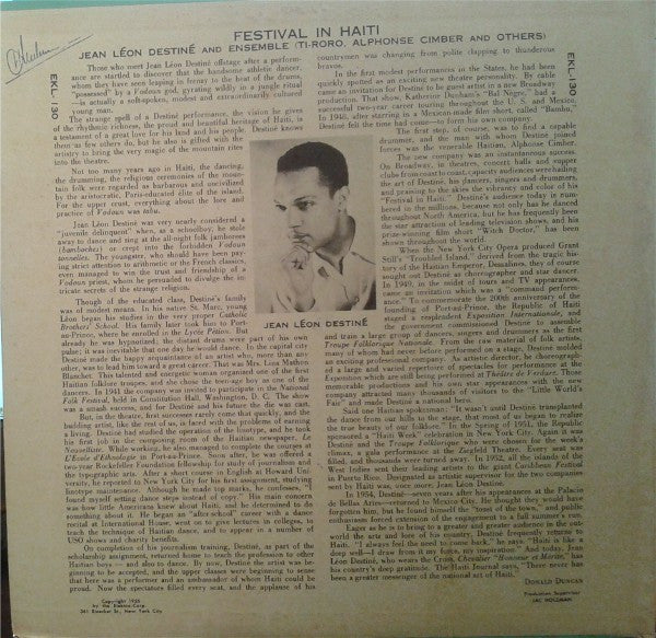 Jean Léon Destiné And Ensemble : Festival In Haiti (LP, Album, Mono, RE)