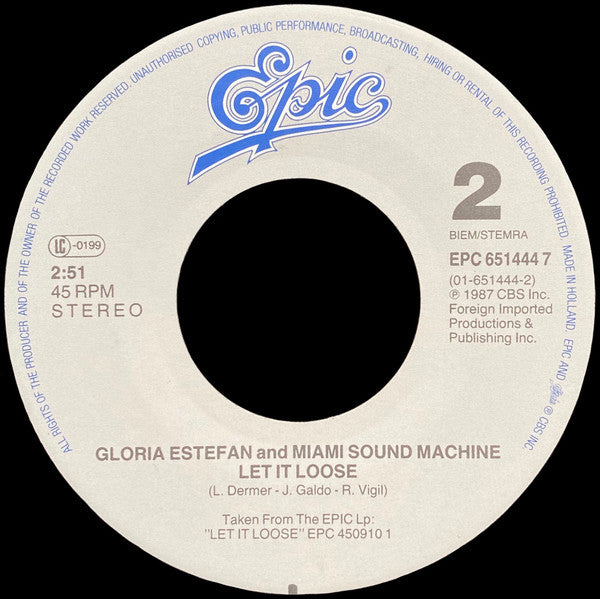 Miami Sound Machine : Can't Stay Away From You (7", Single)