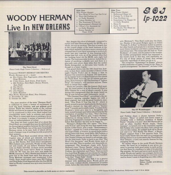 Woody Herman : "In Person" Woody Herman And His '51 Herd Live In New Orleans (LP, Mono)