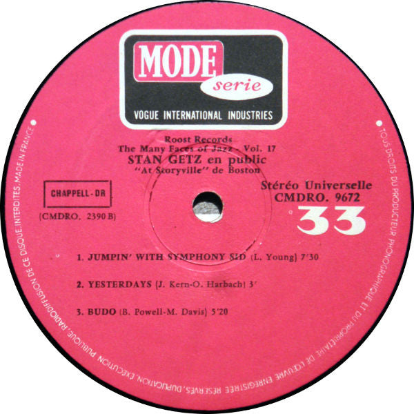 Stan Getz : En Public Au "Storyville" De Boston (LP, Album, RE)
