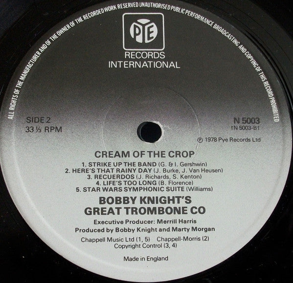 Bobby Knight's Great American Trombone Company : Cream Of The Crop (LP, Album)