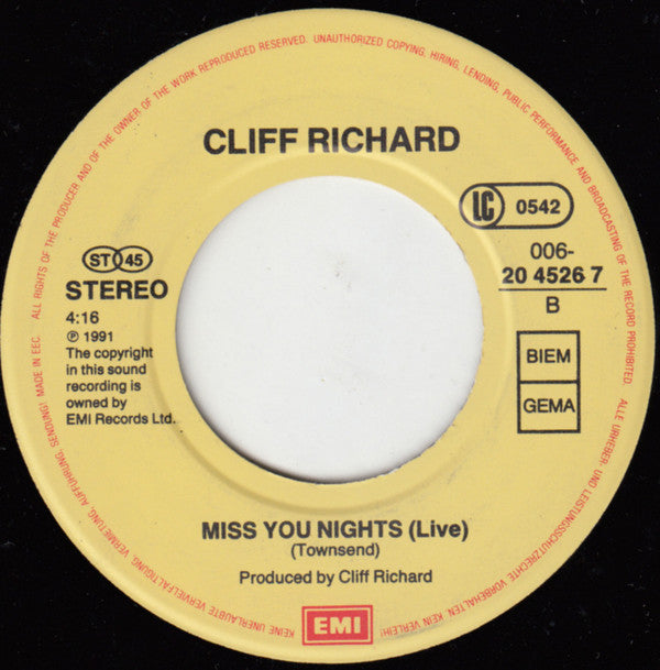 Cliff Richard : Scarlet Ribbons (7", Single)