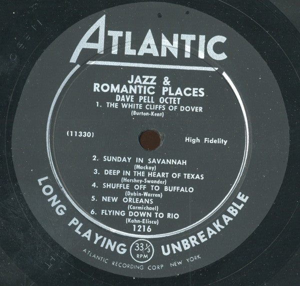 Dave Pell Octet : Jazz & Romantic Places (LP, Album, Mono)